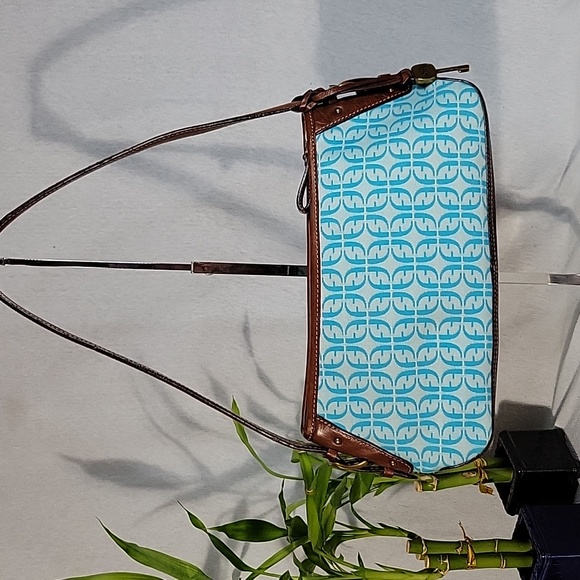 Fossil Handbags - Fossil Monogram Canvas & Leather Shoulder Bag w/ Key